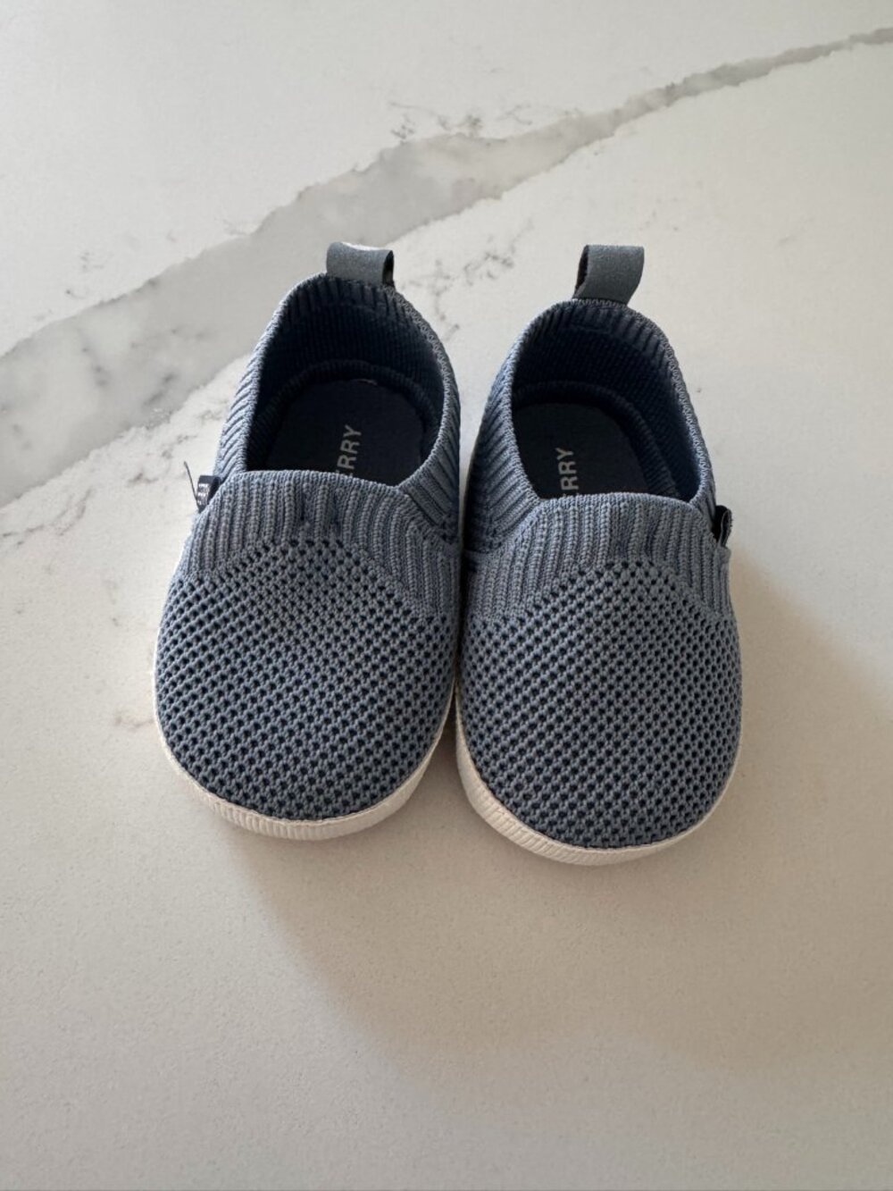 Sperry Infant Slip-On Shoes 6-9M - Blue Knit, Gently Used